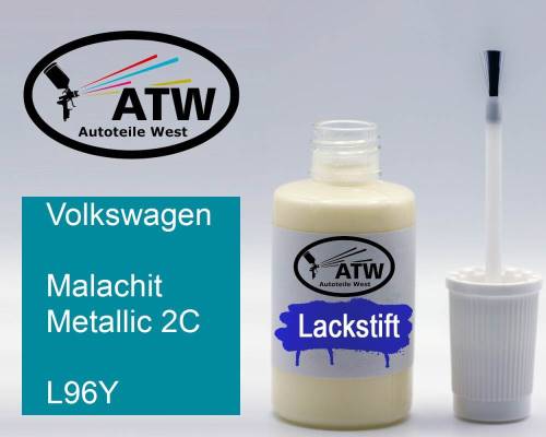 Volkswagen, Malachit Metallic 2C, L96Y: 20ml Lackstift, von ATW Autoteile West.